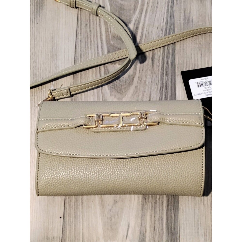 Women’s Crossbody Wallet in a Pretty Sage Color with Gold Hardware